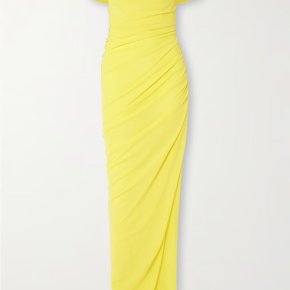 NWT STAUD Stormi ruched stretch-tulle maxi dress in RED size Small - Picture 8 of 8